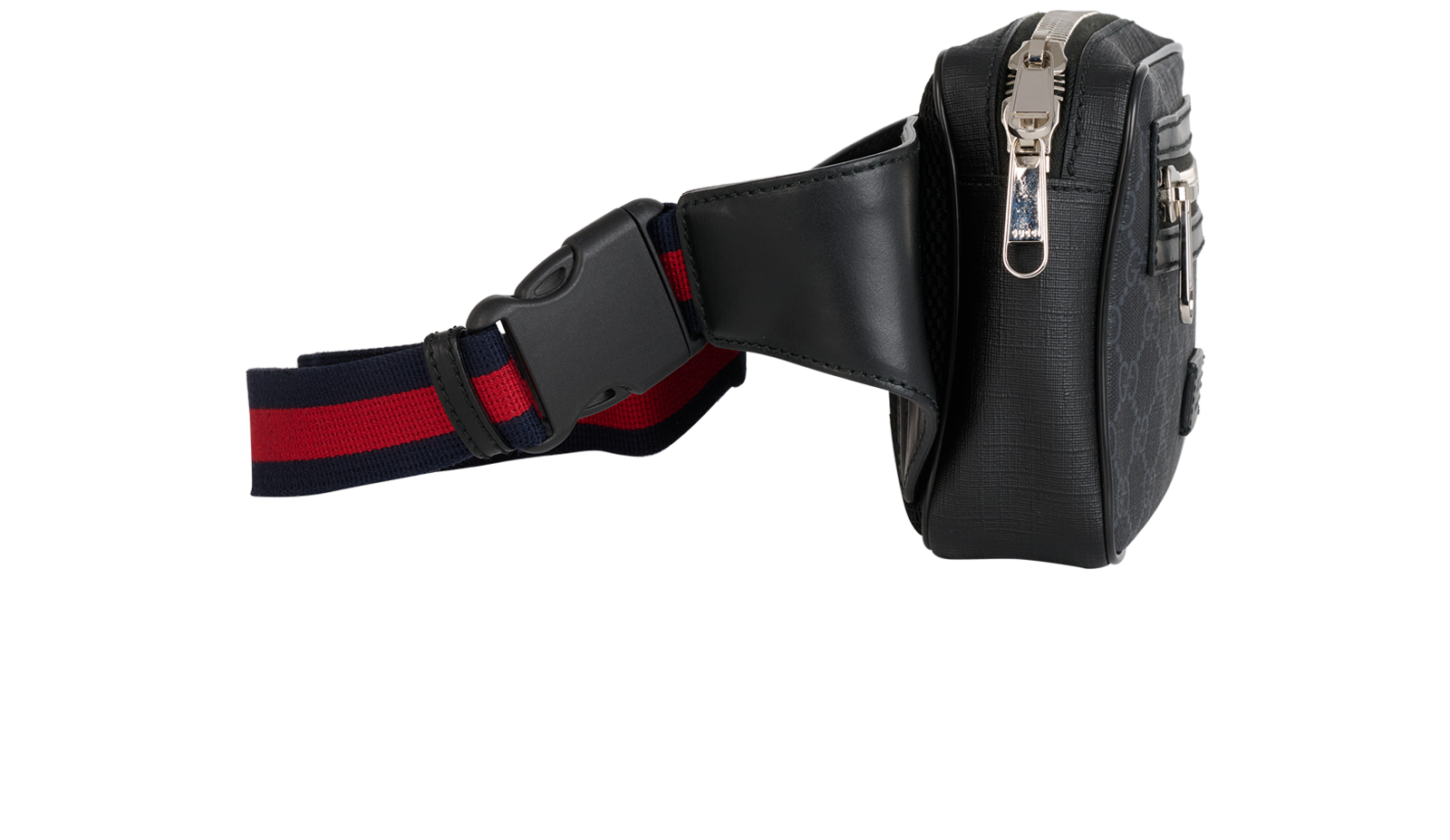 GG Supreme Belt Bag, &pound;495, Handbags, Black/Grey, Leather, Side view